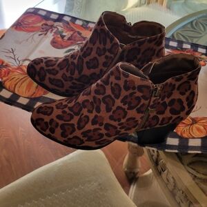 Style & Co. Brown Leopard Ankle Booties